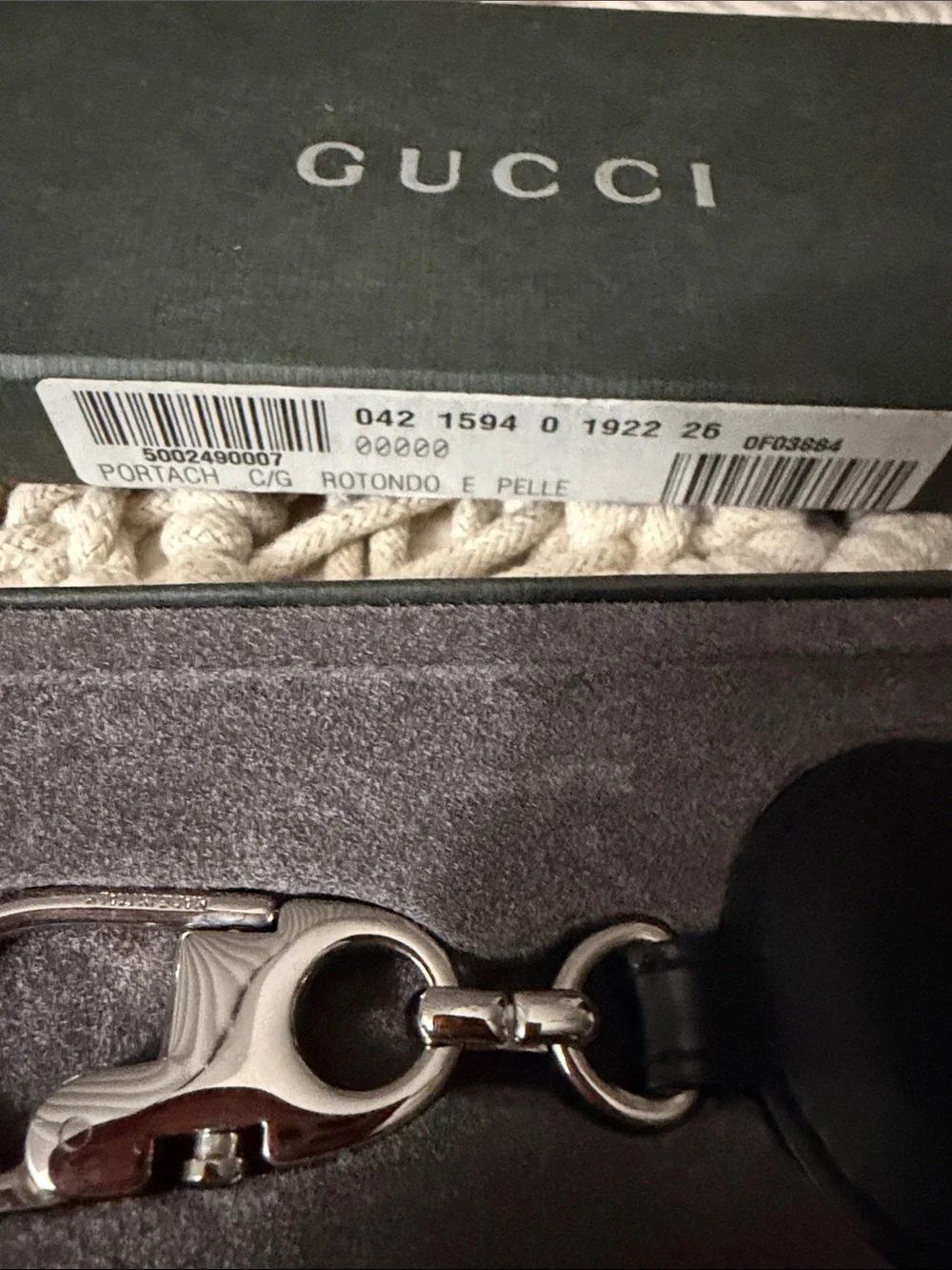 Gucci Black Leather Key & Card Holder with Gold G Emblem